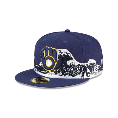 Sapca New Era Milwaukee Brewers MLB Wave 59FIFTY Fitted - Albastri